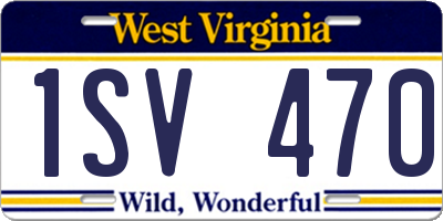 WV license plate 1SV470