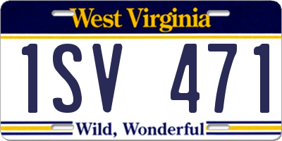WV license plate 1SV471