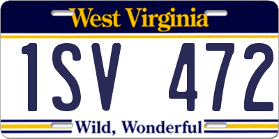 WV license plate 1SV472