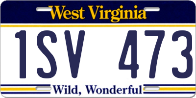 WV license plate 1SV473