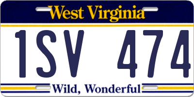 WV license plate 1SV474