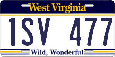 WV license plate 1SV477