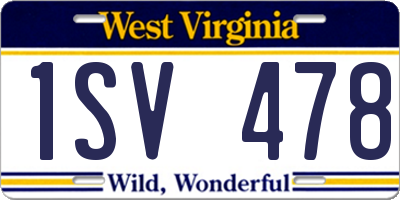 WV license plate 1SV478