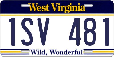WV license plate 1SV481