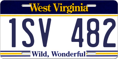 WV license plate 1SV482