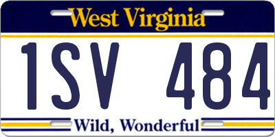 WV license plate 1SV484
