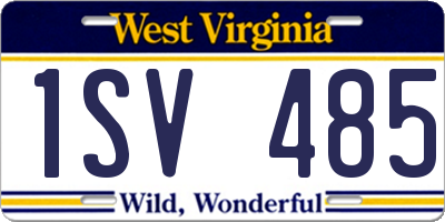 WV license plate 1SV485