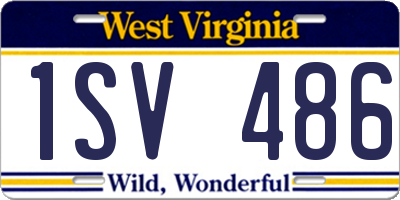 WV license plate 1SV486