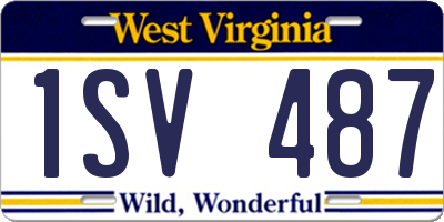 WV license plate 1SV487
