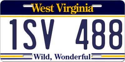 WV license plate 1SV488