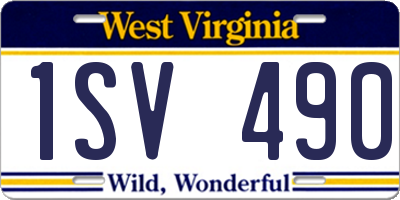 WV license plate 1SV490