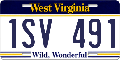 WV license plate 1SV491
