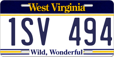 WV license plate 1SV494