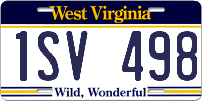 WV license plate 1SV498