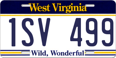 WV license plate 1SV499