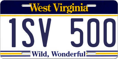 WV license plate 1SV500