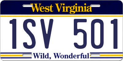 WV license plate 1SV501