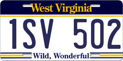 WV license plate 1SV502
