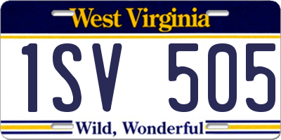 WV license plate 1SV505