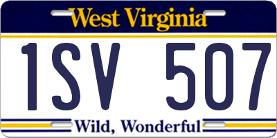 WV license plate 1SV507