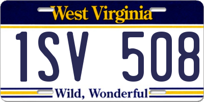 WV license plate 1SV508