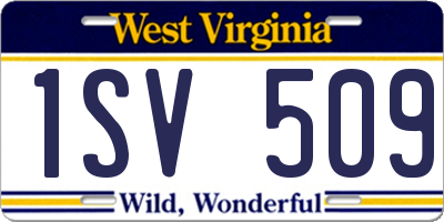 WV license plate 1SV509