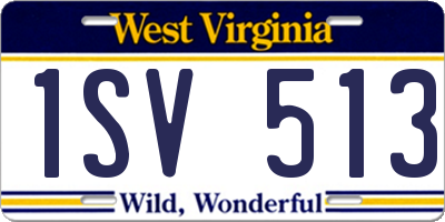 WV license plate 1SV513