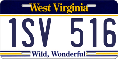 WV license plate 1SV516