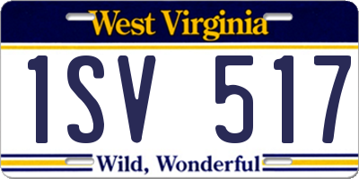 WV license plate 1SV517