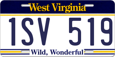 WV license plate 1SV519