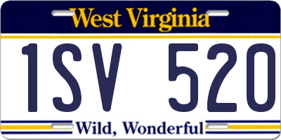 WV license plate 1SV520