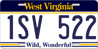 WV license plate 1SV522