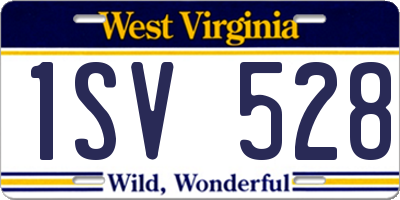 WV license plate 1SV528