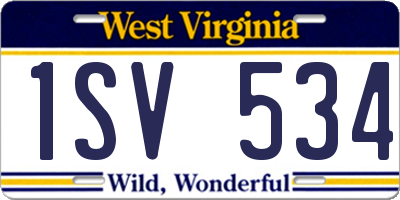 WV license plate 1SV534