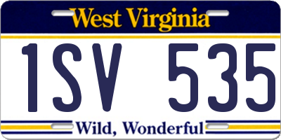 WV license plate 1SV535