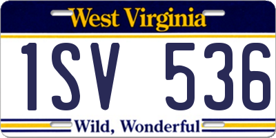 WV license plate 1SV536