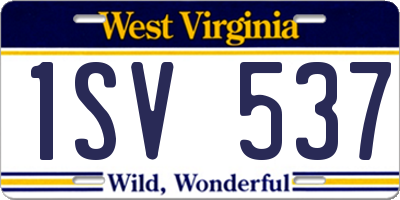 WV license plate 1SV537