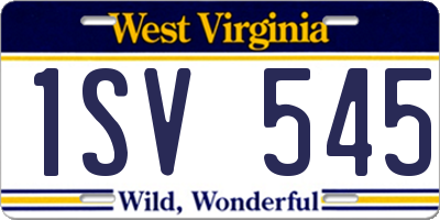 WV license plate 1SV545