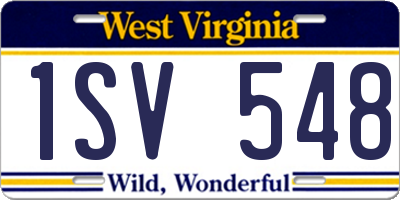 WV license plate 1SV548