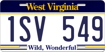 WV license plate 1SV549
