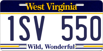 WV license plate 1SV550