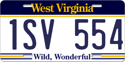 WV license plate 1SV554