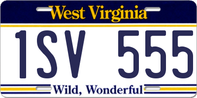 WV license plate 1SV555