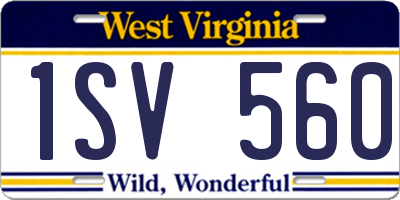 WV license plate 1SV560