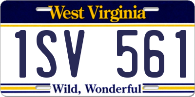 WV license plate 1SV561