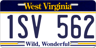 WV license plate 1SV562