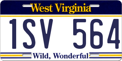 WV license plate 1SV564