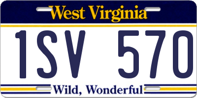 WV license plate 1SV570