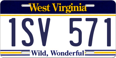 WV license plate 1SV571