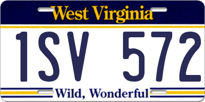 WV license plate 1SV572